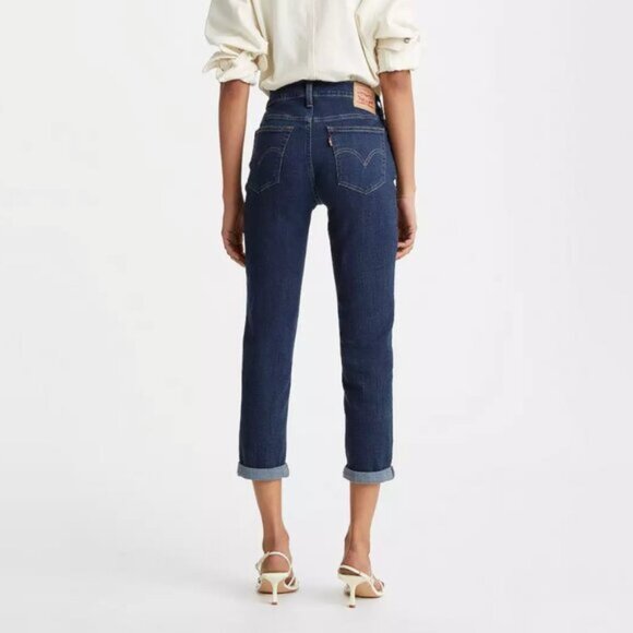 Levi's 505 Boyfriend Mid-Rise Straight Leg Crop Jeans - 12 - Great Condition - Picture 1 of 8